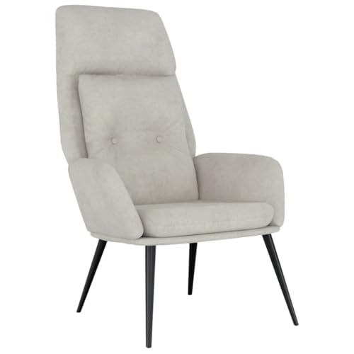 SDWEHBJ Relaxsessel, Esszimmerstuhl, Gepolsterter Stuhl, Bürostuhl, Loungesessel für Esszimmer, Wohnzimmer, Schlafzimmer, 70x77x94 cm Hellgrau Wildleder-Optik von SDWEHBJ