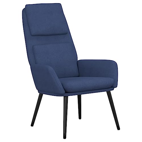 SDWEHBJ Relaxsessel, Gepolsterter Akzentstuhl mit Kissen, Lesesessel, Einzelsofa für Schlafzimmer, Wohnzimmer, Büro, Robust, 70 x 77 x 98 cm Blau Stoff von SDWEHBJ