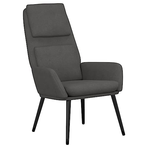 SDWEHBJ Relaxsessel, Gepolsterter Akzentstuhl mit Kissen, Lesesessel, Einzelsofa für Schlafzimmer, Wohnzimmer, Büro, Robust, 70 x 77 x 98 cm Dunkelgrau Stoff von SDWEHBJ
