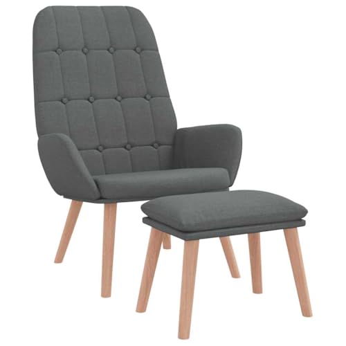 SDWEHBJ Relaxsessel mit Hocker, Modern Freizeitstuhl Gepolstert mit Massivholzrahmen, Stofflesestuhl Für Wohnzimmer, Schlafzimmer, 70x77x94 cm Dunkelgrau Stoff SDWEHBJ Relaxsessel mit Hocker, Modern Freizeitstuhl Gepolstert mit Massivholzrahmen, Stofflesestuhl Für Wohnzimmer, Schlafzimmer, 70x77x94 cm Dunkelgrau Stoff von SDWEHBJ