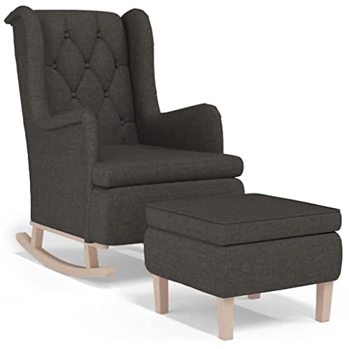 SDWEHBJ Schaukelsessel mit Hocker, Relax Lounge mit Armlehnen und gepolsterter Sitzfläche für Wohnzimmer, Schlafzimmer, Balkon, 65x91x100 cm Dunkelgrau Stoff SDWEHBJ Schaukelsessel mit Hocker, Relax Lounge mit Armlehnen und gepolsterter Sitzfläche für Wohnzimmer, Schlafzimmer, Balkon, 65x91x100 cm Dunkelgrau Stoff von SDWEHBJ
