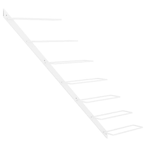 SDWEHBJ Wand Weinregal für 7 Flaschen, Wandmontiertes Weinflaschen-Lagerregal, Weinpräsentationsregale, Wandmontage Weinhalterung, 88x8x72 cm Weiß Metall von SDWEHBJ