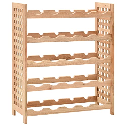 SDWEHBJ Weinregal aus Holz für Flaschen, 25 Flaschen, Flaschenregal, Kellerregal, Regale, Flaschenhalter Robuste Weinlagerung, Nussbaumholz Massiv 63x25x73 cm von SDWEHBJ