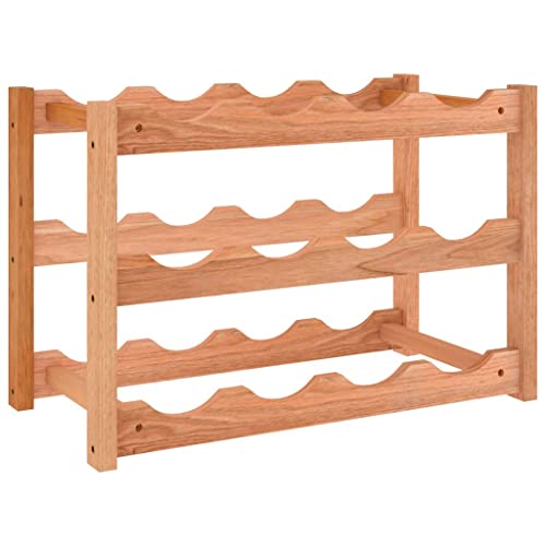 SDWEHBJ Weinregal für 12 Flaschen, klein Flaschenregal, Weinständer mit 3 Ebenen, Getränkeregal für Küche, Bar, Wohnzimmer, 42x21x28 cm Massivholz Nussbaum von SDWEHBJ