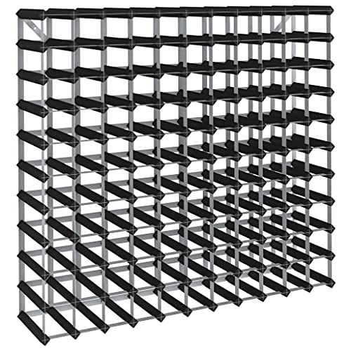 SDWEHBJ Weinregal für 120 Flaschen, klein Flaschenregal, Weinständer mit 11 Ebenen, Getränkeregal für Bar, Esszimmer, 110x22,5x100,5 cm Schwarz Massivholz Kiefer von SDWEHBJ