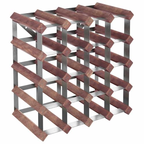 SDWEHBJ Weinregal für 20 Flaschen, klein Flaschenregal, Weinständer mit 4 Ebenen, Getränkeregal für Bar, Esszimmer, 41,5x22,5x41,5 cm Braun Massivholz Kiefer von SDWEHBJ