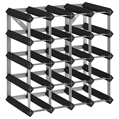SDWEHBJ Weinregal für 20 Flaschen, klein Flaschenregal, Weinständer mit 5 Ebenen, Getränkeregal für Bar, Esszimmer, 42,5x22,5x42,5 cm Schwarz Massivholz Kiefer von SDWEHBJ