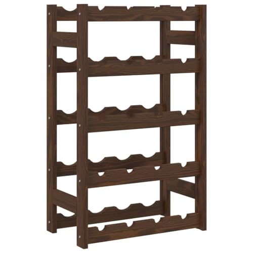 SDWEHBJ Weinregal für 20 Flaschen, klein Flaschenregal, Weinständer mit 5 Ebenen, Getränkeregal für Küche, Bar, Esszimmer, 43x25x70 cm Braun Massivholz Kiefer von SDWEHBJ