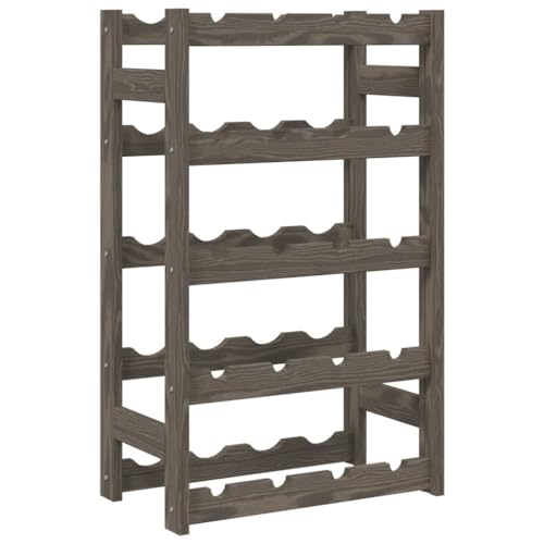 SDWEHBJ Weinregal für 20 Flaschen, klein Flaschenregal, Weinständer mit 5 Ebenen, Getränkeregal für Küche, Bar, Esszimmer, 43x25x70 cm Grau Massivholz Kiefer von SDWEHBJ