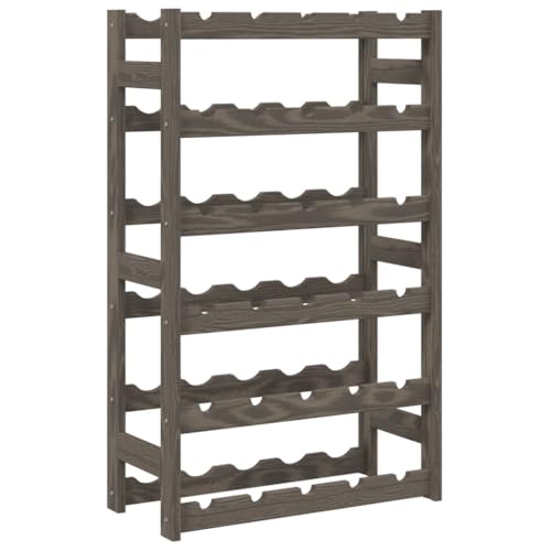 SDWEHBJ Weinregal für 30 Flaschen, klein Flaschenregal, Weinständer mit 6 Ebenen, Getränkeregal für Küche, Bar, Esszimmer, 53x25x86 cm Grau Massivholz Kiefer von SDWEHBJ