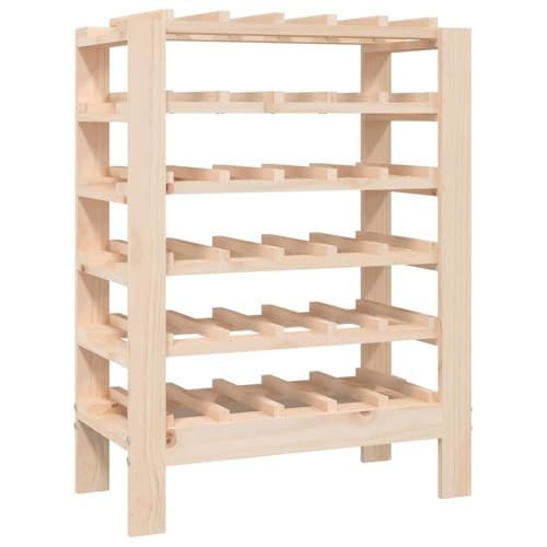 SDWEHBJ Weinregal für 30 Flaschen, klein Flaschenregal, Weinständer mit 6 Ebenen, Getränkeregal für Küche, Bar, Esszimmer, 61,5x30x82 cm Massivholz Kiefer von SDWEHBJ