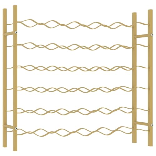 SDWEHBJ Weinregal für 36 Flaschen, klein Flaschenregal, Weinständer mit 8 Ebenen, Getränkeregal für Küche, Esszimmer, Wohnzimmer, 64x22x58,5 cm Golden Metall von SDWEHBJ