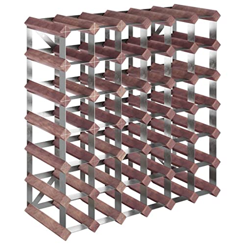 SDWEHBJ Weinregal für 42 Flaschen, klein Flaschenregal, Weinständer mit 4 Ebenen, Getränkeregal für Bar, Esszimmer, 61x22,5x61 cm Braun Massivholz Kiefer von SDWEHBJ