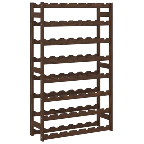 SDWEHBJ Weinregal für 56 Flaschen, klein Flaschenregal, Weinständer mit 8 Ebenen, Getränkeregal für Esszimmer, Wohnzimmer, 72x25x118 cm Braun Massivholz Kiefer von SDWEHBJ