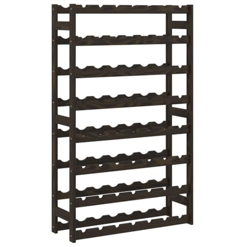 SDWEHBJ Weinregal für 56 Flaschen, klein Flaschenregal, Weinständer mit 8 Ebenen, Getränkeregal für Esszimmer, Wohnzimmer, 72x25x118 cm Schwarz Massivholz Kiefer von SDWEHBJ