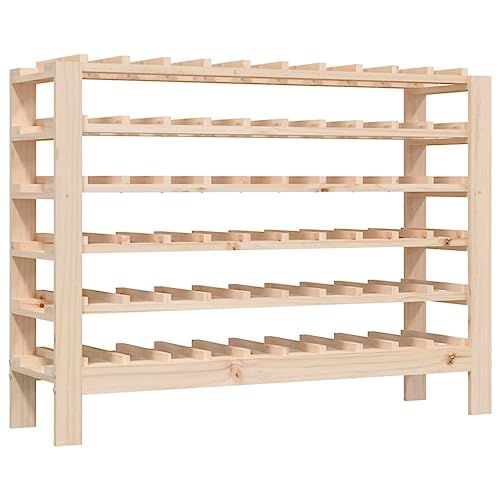 SDWEHBJ Weinregal für 60 Flaschen, klein Flaschenregal, Weinständer mit 6 Ebenen, Getränkeregal für Küche, Bar, Esszimmer, 109,5x30x82 cm Massivholz Kiefer von SDWEHBJ
