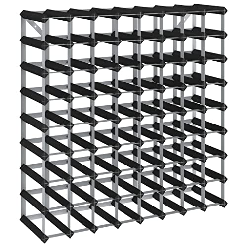 SDWEHBJ Weinregal für 72 Flaschen, klein Flaschenregal, Weinständer mit 9 Ebenen, Getränkeregal für Bar, Esszimmer, 81x22,5x81 cm Schwarz Massivholz Kiefer von SDWEHBJ