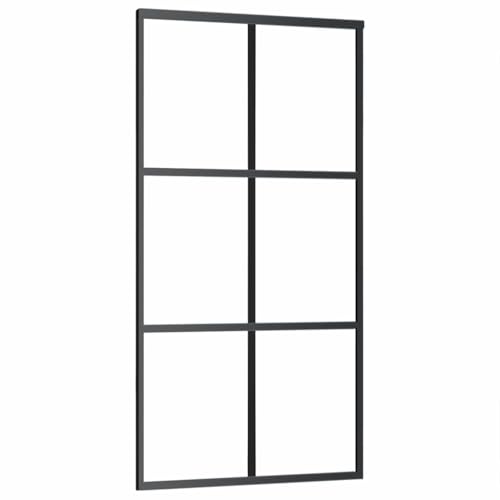 Schiebetür, Hängeschienen-Phylum mit Softclose-Automatik für Badezimmer, Esszimmer, Küche und Wohnzimmer, 102x205 cm Schwarz Aluminium und ESG-Glas Schiebetür, Hängeschienen-Phylum mit Softclose-Automatik für Badezimmer, Esszimmer, Küche und Wohnzimmer, 102x205 cm Schwarz Aluminium und ESG-Glas von SDWEHBJ