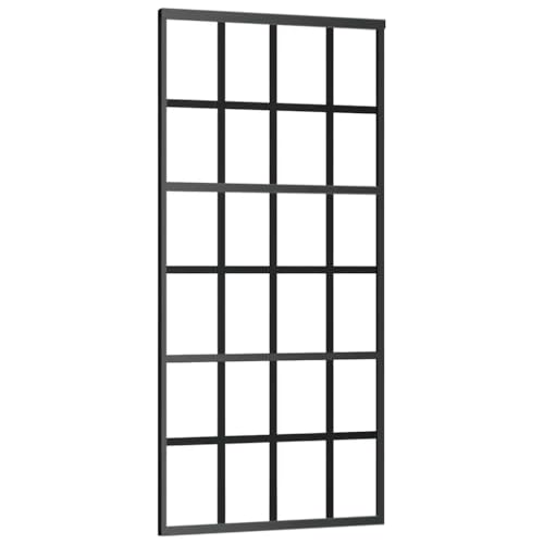 Schiebetür, Hängeschienen-Phylum mit Softclose-Automatik für Badezimmer, Esszimmer, Küche und Wohnzimmer, 90x205 cm Schwarz Aluminium und ESG-Glas Schiebetür, Hängeschienen-Phylum mit Softclose-Automatik für Badezimmer, Esszimmer, Küche und Wohnzimmer, 90x205 cm Schwarz Aluminium und ESG-Glas von SDWEHBJ
