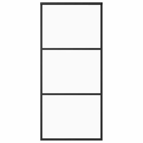 Schiebetür, Hängeschienen-Phylum mit Softclose-Automatik für Badezimmer, Esszimmer, Küche und Wohnzimmer, 90x205 cm Schwarz Aluminium und ESG-Glas Schiebetür, Hängeschienen-Phylum mit Softclose-Automatik für Badezimmer, Esszimmer, Küche und Wohnzimmer, 90x205 cm Schwarz Aluminium und ESG-Glas von SDWEHBJ