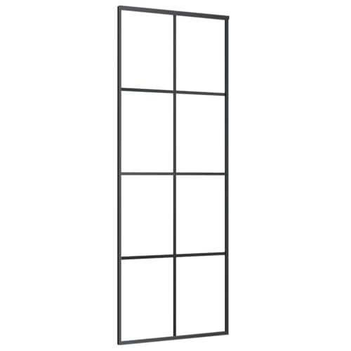 Schiebetür, Hängeschienen-Phylum mit Softclose-Automatik für Badezimmer, Esszimmer, Küche und Wohnzimmer, Schwarz 76x205 cm ESG Glas und Aluminium Schiebetür, Hängeschienen-Phylum mit Softclose-Automatik für Badezimmer, Esszimmer, Küche und Wohnzimmer, Schwarz 76x205 cm ESG Glas und Aluminium von SDWEHBJ