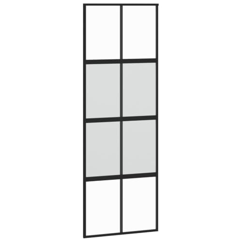 Schiebetür, Hängeschienen-Phylum mit Softclose-Automatik für Badezimmer, Esszimmer, Küche und Wohnzimmer, Schwarz 76x205 cm Halbmatt ESG Glas und Aluminium Schiebetür, Hängeschienen-Phylum mit Softclose-Automatik für Badezimmer, Esszimmer, Küche und Wohnzimmer, Schwarz 76x205 cm Halbmatt ESG Glas und Aluminium von SDWEHBJ