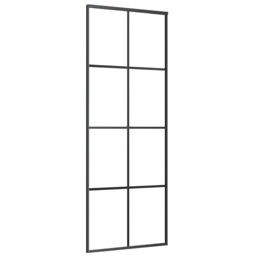 Schiebetür, Hängeschienen-Phylum mit Softclose-Automatik für Badezimmer, Esszimmer, Küche und Wohnzimmer, Schwarz 76x205 cm Matt ESG Glas und Aluminium Schiebetür, Hängeschienen-Phylum mit Softclose-Automatik für Badezimmer, Esszimmer, Küche und Wohnzimmer, Schwarz 76x205 cm Matt ESG Glas und Aluminium von SDWEHBJ