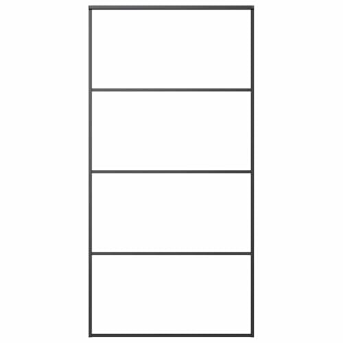 Schiebetür, Trennwände, Raumteiler, Innentüren, Zimmertür für Wohnzimmer, Küche, Badezimmer, Esszimmer, 102,5x205 cm Schwarz Aluminium und Matt ESG Glas Schiebetür, Trennwände, Raumteiler, Innentüren, Zimmertür für Wohnzimmer, Küche, Badezimmer, Esszimmer, 102,5x205 cm Schwarz Aluminium und Matt ESG Glas von SDWEHBJ