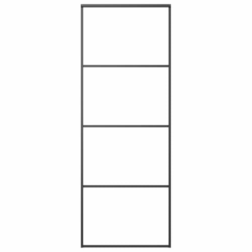 Schiebetür, Trennwände, Raumteiler, Innentüren, Zimmertür für Wohnzimmer, Küche, Badezimmer, Esszimmer, 76x205 cm Schwarz Aluminium und Matt ESG Glas Schiebetür, Trennwände, Raumteiler, Innentüren, Zimmertür für Wohnzimmer, Küche, Badezimmer, Esszimmer, 76x205 cm Schwarz Aluminium und Matt ESG Glas von SDWEHBJ