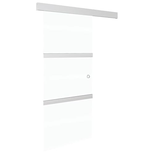 Schiebetür, Trennwände, Raumteiler, Innentüren, Zimmertür mit Türgriff für Wohnzimmer, Küche, Badezimmer, 90x212 cm Silbern ESG-Glas und Aluminium Schiebetür, Trennwände, Raumteiler, Innentüren, Zimmertür mit Türgriff für Wohnzimmer, Küche, Badezimmer, 90x212 cm Silbern ESG-Glas und Aluminium von SDWEHBJ
