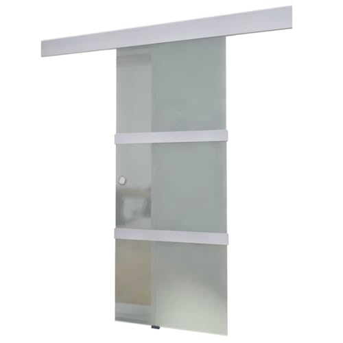 Schiebetür, Trennwände, Raumteiler, Innentüren, Zimmertür mit Türgriff für Wohnzimmer, Küche, Badezimmer, Glas und Aluminium 178 cm Silbern Schiebetür, Trennwände, Raumteiler, Innentüren, Zimmertür mit Türgriff für Wohnzimmer, Küche, Badezimmer, Glas und Aluminium 178 cm Silbern von SDWEHBJ