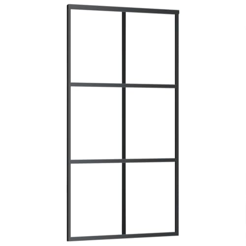 Schiebetür mit Beschlag, Hängeschienen-Phylum mit Softclose-Automatik für Badezimmer, Esszimmer, Wohnzimmer, ESG-Glas & Schwarz Aluminium 102x205 cm Schiebetür mit Beschlag, Hängeschienen-Phylum mit Softclose-Automatik für Badezimmer, Esszimmer, Wohnzimmer, ESG-Glas & Schwarz Aluminium 102x205 cm von SDWEHBJ
