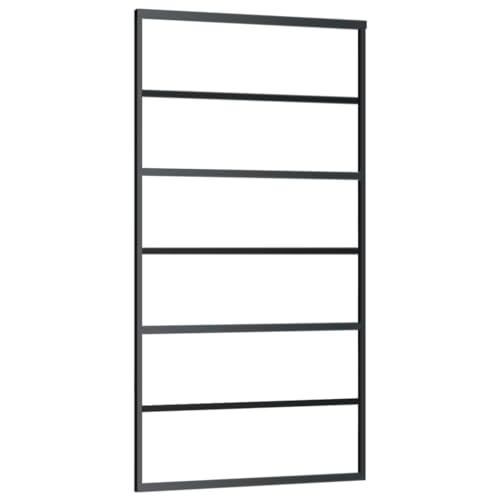 Schiebetür mit Beschlag, Hängeschienen-Phylum mit Softclose-Automatik für Badezimmer, Esszimmer, Wohnzimmer, ESG-Glas & Schwarz Aluminium 102x205 cm Schiebetür mit Beschlag, Hängeschienen-Phylum mit Softclose-Automatik für Badezimmer, Esszimmer, Wohnzimmer, ESG-Glas & Schwarz Aluminium 102x205 cm von SDWEHBJ