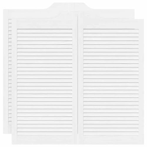 Schwingtüren Lamellen-Design 2-Paar, Saloon-Tür, Hölzerne Café-Pendeltür für Garten, Öffentliche Toilette, Restaurant, Weiß 100x100 cm Massivholz Kiefer Schwingtüren Lamellen-Design 2-Paar, Saloon-Tür, Hölzerne Café-Pendeltür für Garten, Öffentliche Toilette, Restaurant, Weiß 100x100 cm Massivholz Kiefer von SDWEHBJ