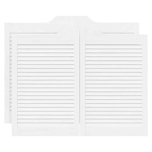 Schwingtüren Lamellen-Design 2-Paar, Saloon-Tür, Hölzerne Café-Pendeltür für Garten, Öffentliche Toilette, Restaurant, Weiß 80x100 cm Massivholz Kiefer Schwingtüren Lamellen-Design 2-Paar, Saloon-Tür, Hölzerne Café-Pendeltür für Garten, Öffentliche Toilette, Restaurant, Weiß 80x100 cm Massivholz Kiefer von SDWEHBJ