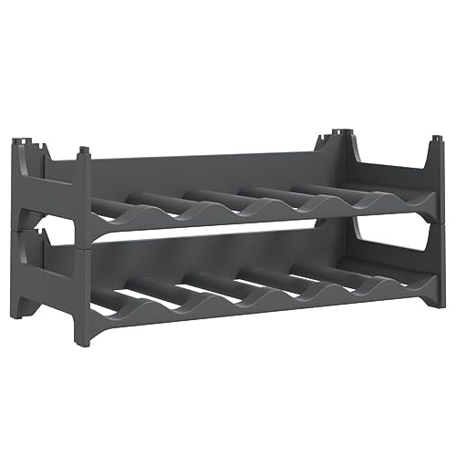Weinregal für 12 Flaschen, Flaschenregal Stapelbar, Weinflaschenhalter, Flaschenhalter für Küchenarbeitsplatte Schrank Büro, 60 x 26 x 26 cm PP von SDWEHBJ