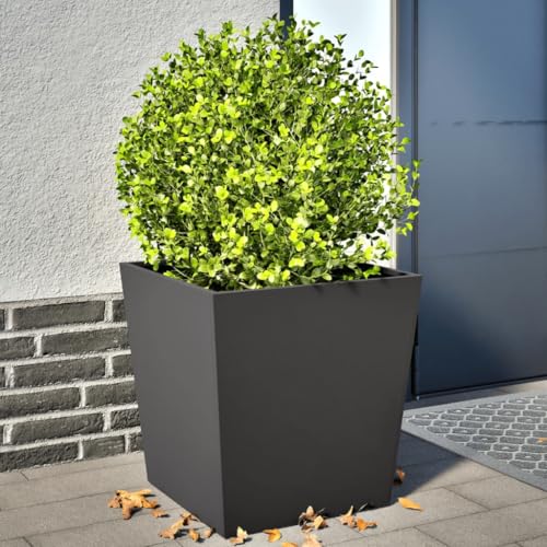 2er-Set Hochbeet Metall Pflanzenbeet für Garten, Gemüsebeet Pflanzbeet Gartenbeet Pflanzkasten Blumenkasten Blumenbeet, Schwarz 50x50x50 cm Stahl von SDWEHO7