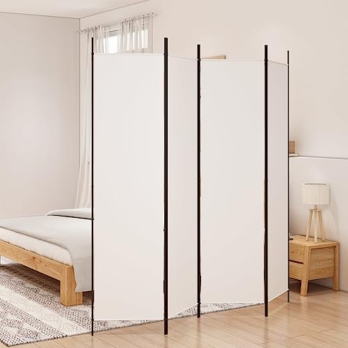 4-teilig, Paravent, Raumtrenner Faltbar, Sichtschutz, Trennwand, Raumteiler, Weiß 200x200 cm Stoff 4-teilig, Paravent, Raumtrenner Faltbar, Sichtschutz, Trennwand, Raumteiler, Weiß 200x200 cm Stoff von SDWEHO7