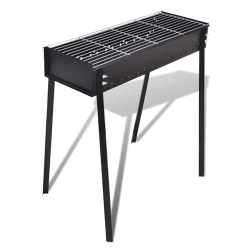 BBQ Grill, Säulengrill Standgrill Kohlegrill, Barbeque Quadratisch für Camping Garten Picknick Party, Robust und langlebig, 100 x 43 x 93 cm Stahl von SDWEHO7