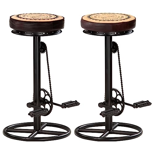 Barhocker 2er Set, Barstuhl für die Küche mit Fußstütze, Stabiles Metallgestell, Taverne Stühle für Restaurant, 44x44x75 cm Schwarz und Braun Echtleder Barhocker 2er Set, Barstuhl für die Küche mit Fußstütze, Stabiles Metallgestell, Taverne Stühle für Restaurant, 44x44x75 cm Schwarz und Braun Echtleder von SDWEHO7