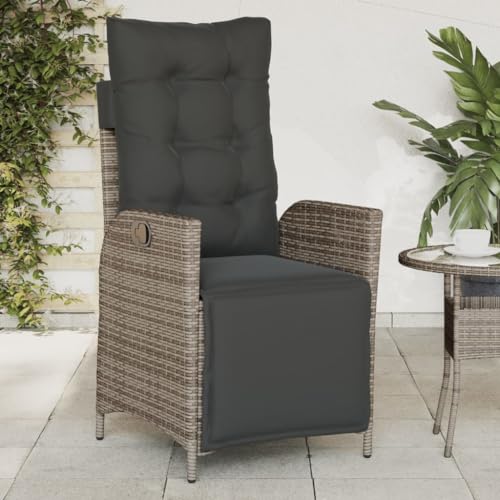 Gartensessel mit Fußteil, Sonnenliege, Outdoor Stühle mit Verstellbarer Rückenlehne für Am Pool, Balkon, Terrasse, 57 x 61 x 93 cm Grau Poly Rattan Gartensessel mit Fußteil, Sonnenliege, Outdoor Stühle mit Verstellbarer Rückenlehne für Am Pool, Balkon, Terrasse, 57 x 61 x 93 cm Grau Poly Rattan von SDWEHO7