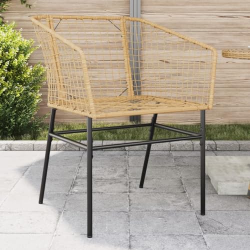 Gartenstühle 2er Set, Freizeitstuhl, Outdoor Stühle für Garten, Hinterhof, Terrasse, Gute Witterungsbeständigkeit, 62 x 63 x 83 cm Braun Poly Rattan von SDWEHO7