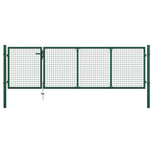 Gartentor mit Schloss und 3 Schlüsseln, Zauntür, Gartenpforte, Einfahrtstor, Hoftür, Robust und langlebig, 350 x 6 x 100 cm Grün Stahl Gartentor mit Schloss und 3 Schlüsseln, Zauntür, Gartenpforte, Einfahrtstor, Hoftür, Robust und langlebig, 350 x 6 x 100 cm Grün Stahl von SDWEHO7