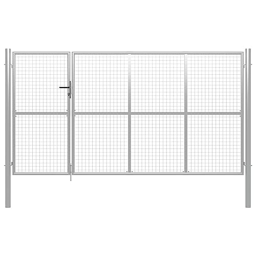 Gartentor mit Schloss und 3 Schlüsseln, Zauntür, Gartenpforte, Einfahrtstor, Hoftür, Robust und langlebig, 350 x 6 x 150 cm Silbern Stahl Gartentor mit Schloss und 3 Schlüsseln, Zauntür, Gartenpforte, Einfahrtstor, Hoftür, Robust und langlebig, 350 x 6 x 150 cm Silbern Stahl von SDWEHO7