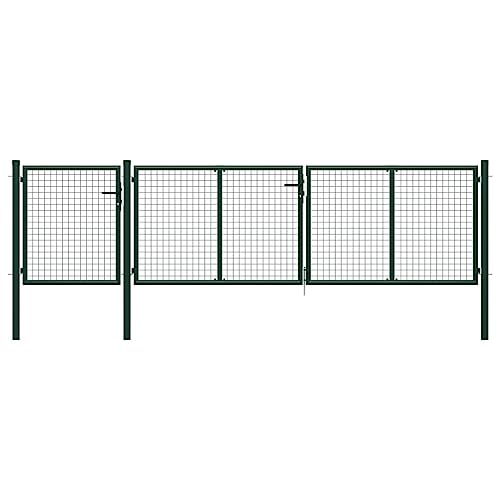 Gartentor mit Schloss und 3 Schlüsseln, Zauntür, Gartenpforte, Einfahrtstor, Hoftür, Robust und langlebig, 400 x 6 x 100 cm Grün Stahl von SDWEHO7