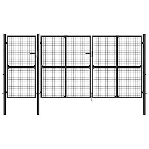 Gartentor mit Schloss und 3 Schlüsseln, Zauntür, Gartenpforte, Einfahrtstor, Hoftür, Robust und langlebig, 400 x 6 x 150 cm Anthrazit Stahl Gartentor mit Schloss und 3 Schlüsseln, Zauntür, Gartenpforte, Einfahrtstor, Hoftür, Robust und langlebig, 400 x 6 x 150 cm Anthrazit Stahl von SDWEHO7