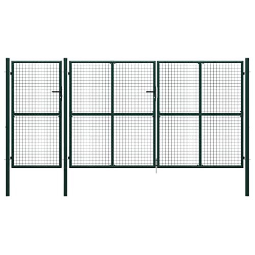 Gartentor mit Schloss und 3 Schlüsseln, Zauntür, Gartenpforte, Einfahrtstor, Hoftür, Robust und langlebig, 400 x 6 x 150 cm Grün Stahl Gartentor mit Schloss und 3 Schlüsseln, Zauntür, Gartenpforte, Einfahrtstor, Hoftür, Robust und langlebig, 400 x 6 x 150 cm Grün Stahl von SDWEHO7