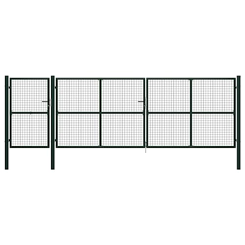 Gartentor mit Schloss und 3 Schlüsseln, Zauntür, Gartenpforte, Einfahrtstor, Hoftür, Robust und langlebig, 500 x 6 x 150 cm Grün Stahl Gartentor mit Schloss und 3 Schlüsseln, Zauntür, Gartenpforte, Einfahrtstor, Hoftür, Robust und langlebig, 500 x 6 x 150 cm Grün Stahl von SDWEHO7
