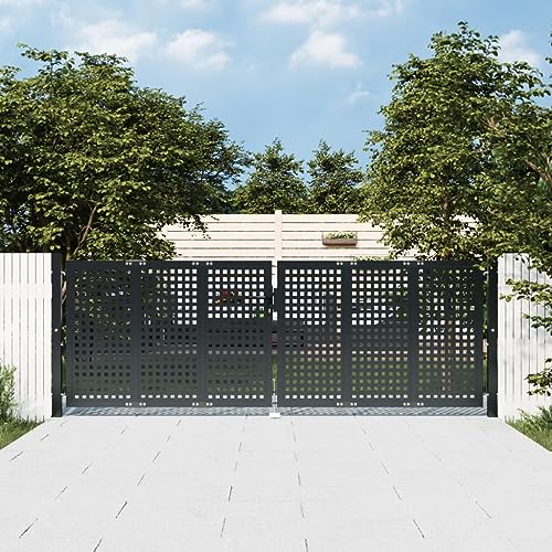 Gartentor mit Schloss und Türklinke, Zauntür, Einfahrtstor, Gartenpforte, Hoftür, Robust und langlebig, 140 x 4 x 75 cm (Torblatt) Anthrazit Stahl von SDWEHO7