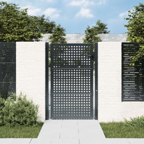 Gartentor mit Schloss und Türklinke, Zauntür, Einfahrtstor, Gartenpforte, Hoftür, Robust und langlebig, 85 x 4 x 125 cm Anthrazit Stahl Gartentor mit Schloss und Türklinke, Zauntür, Einfahrtstor, Gartenpforte, Hoftür, Robust und langlebig, 85 x 4 x 125 cm Anthrazit Stahl von SDWEHO7